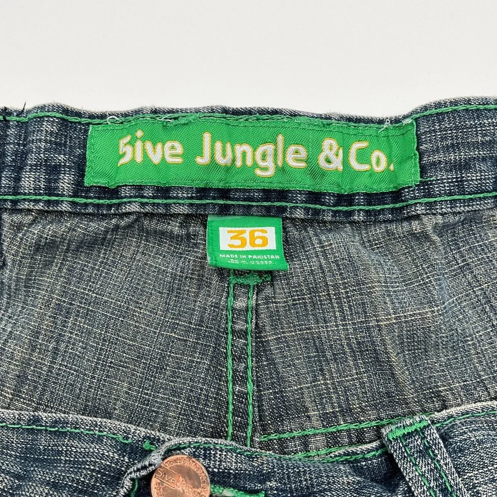 5ive Jungle Denim Shorts 36 Baggy Hip Hop Streetwear Y2K Grungecore Urban Skater